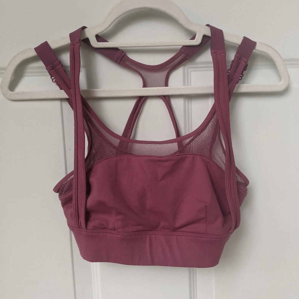 ALO yoga Mesh Sports Bra Pink Purple M
